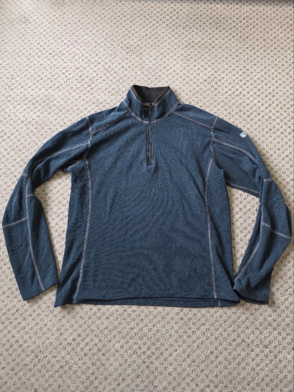 Kuhl Men's Quarter-Zip Pullover - Navy Blue with Contrast Stitching